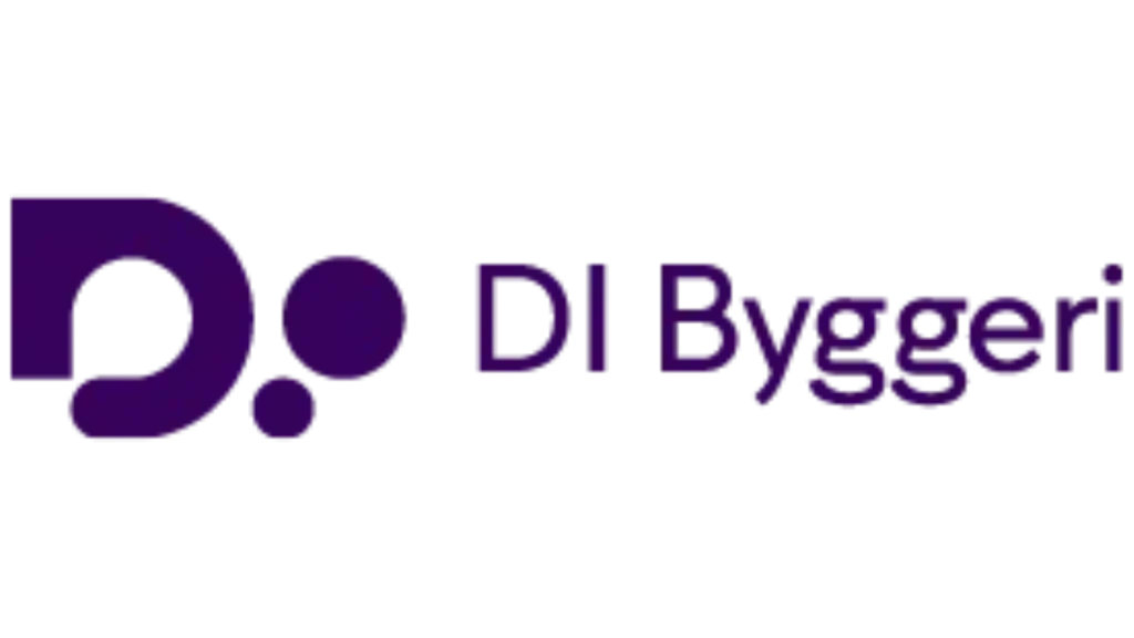 D.I. Byggeri logo med tekst og grafisk element.
